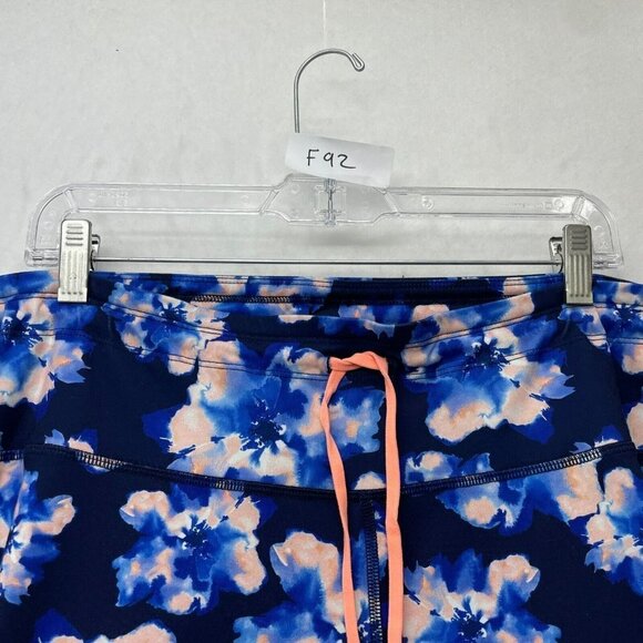 Old Navy Active Leggings Women Sz XXL Blue Pink Floral Pull On Go Dry Drawstring - Picture 11 of 11